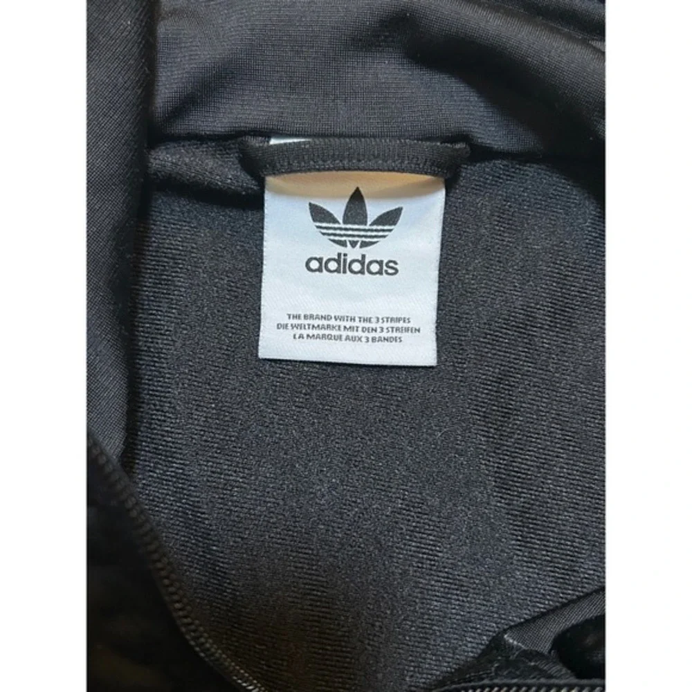 Adidas‎ Track Jacket Black White Stripes Full Zip Logo Athletic Unisex Size L
